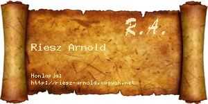 Riesz Arnold névjegykártya