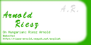 arnold riesz business card